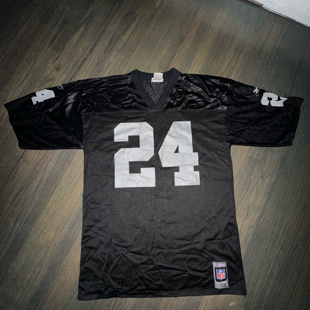 Reebok Charles Woodson 24 Oakland Raiders NFL Black NFL Jersey Large